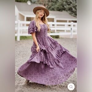 Ivy City Solana Dress in Purple Lace